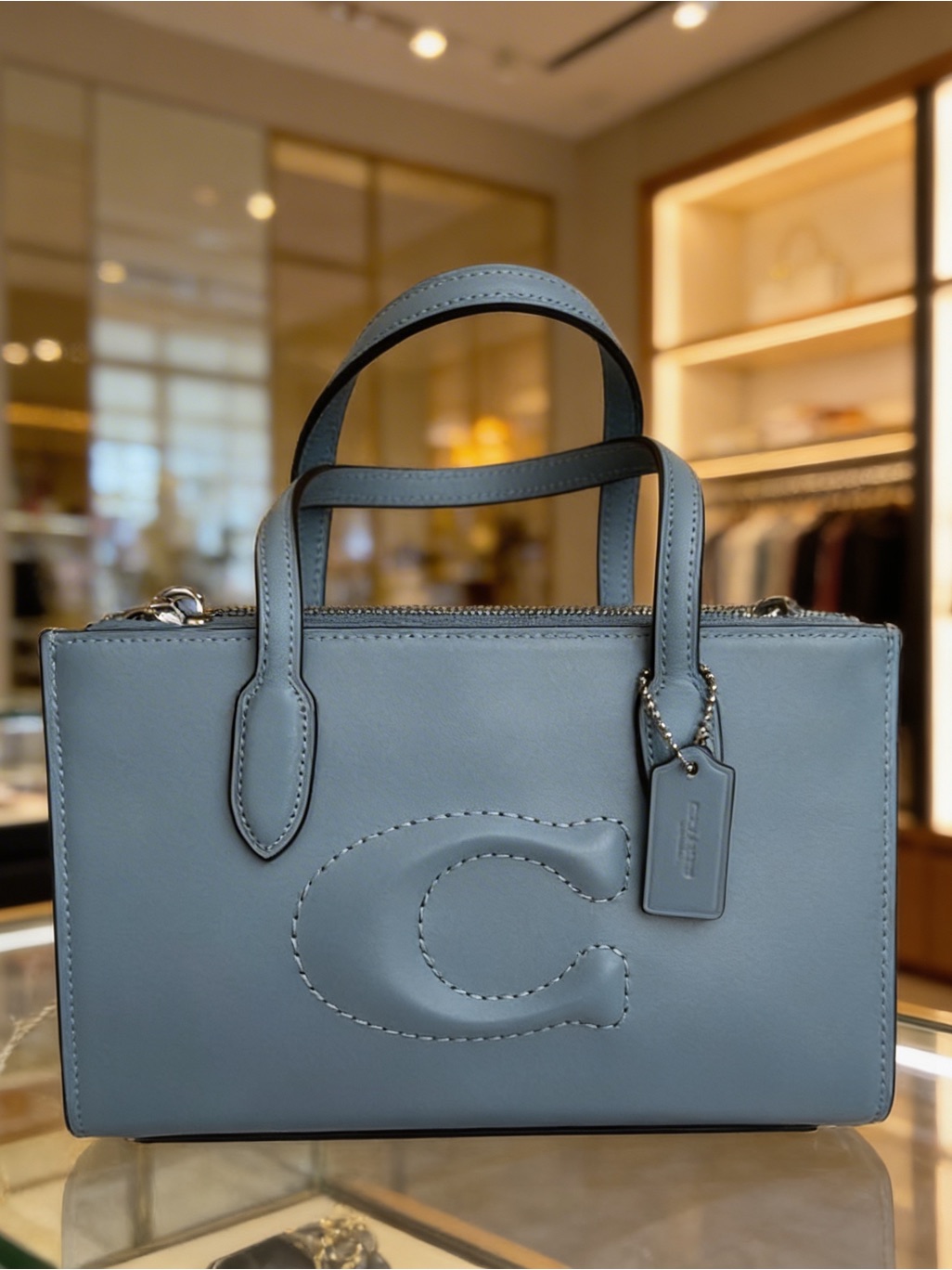 Coach Nina Small W/ Dust Bag In Cornflower Blue Crossbody